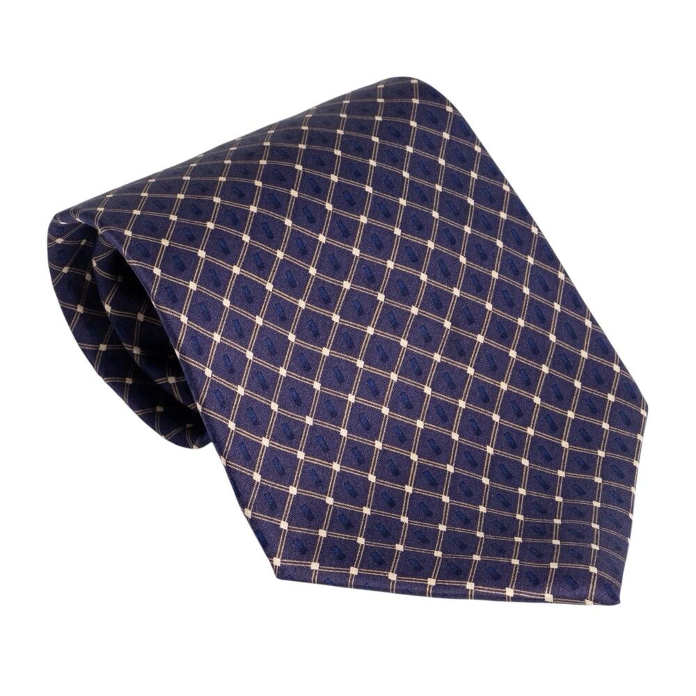 NEO Bill Blass Silk Tie Mens Necktie Geometric Purple 58x4 Inches Preppy
